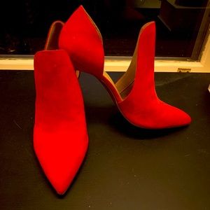Stunning Red Suede Booties